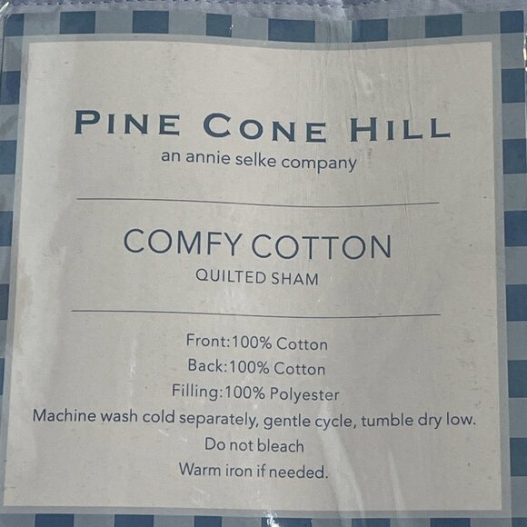 Pine Cone Hill Comfy Cotton Puff Sham Euro French Blue Annie‎ Selke - Picture 3 of 5